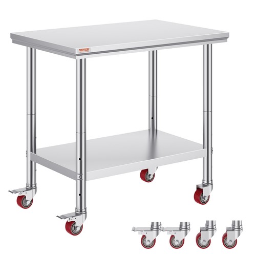 90x60cm tavolo acciaio inox - in,